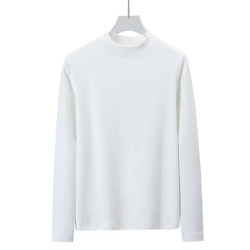 New Style Half-Neck Long-Sleeve Base-Layer Thickened Warm Solid-Color Womens Top