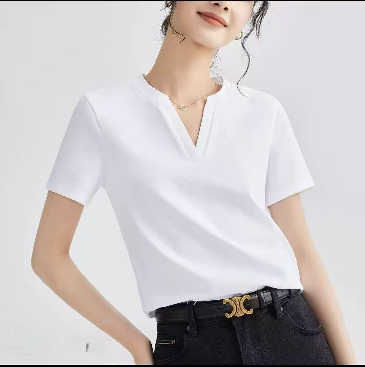 Trendy Best-selling Solid-color Womens T-shirt Top
