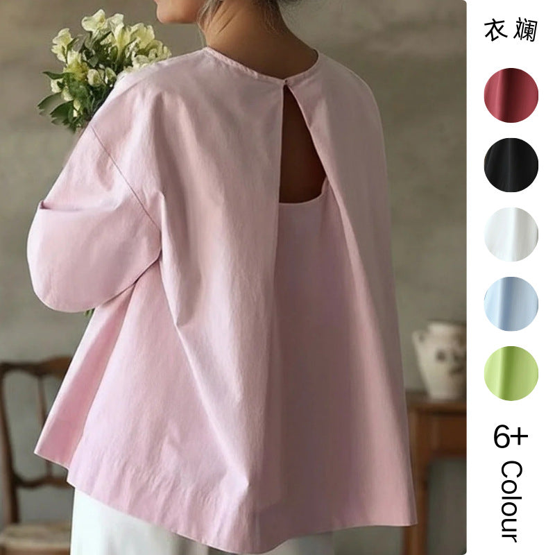 Fashionable And Elegant Short-sleeve Shirt For Spring Summer Backless