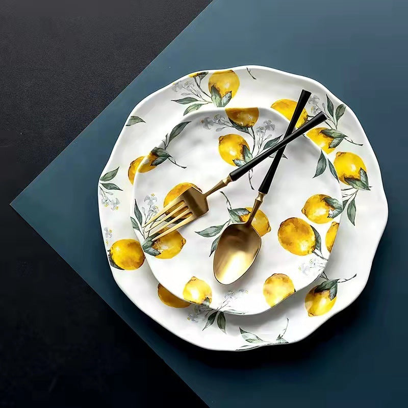 Ins Irregular Lemon Plate Ceramic Dinner