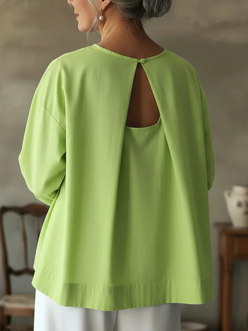 Fashionable And Elegant Short-sleeve Shirt For Spring Summer Backless