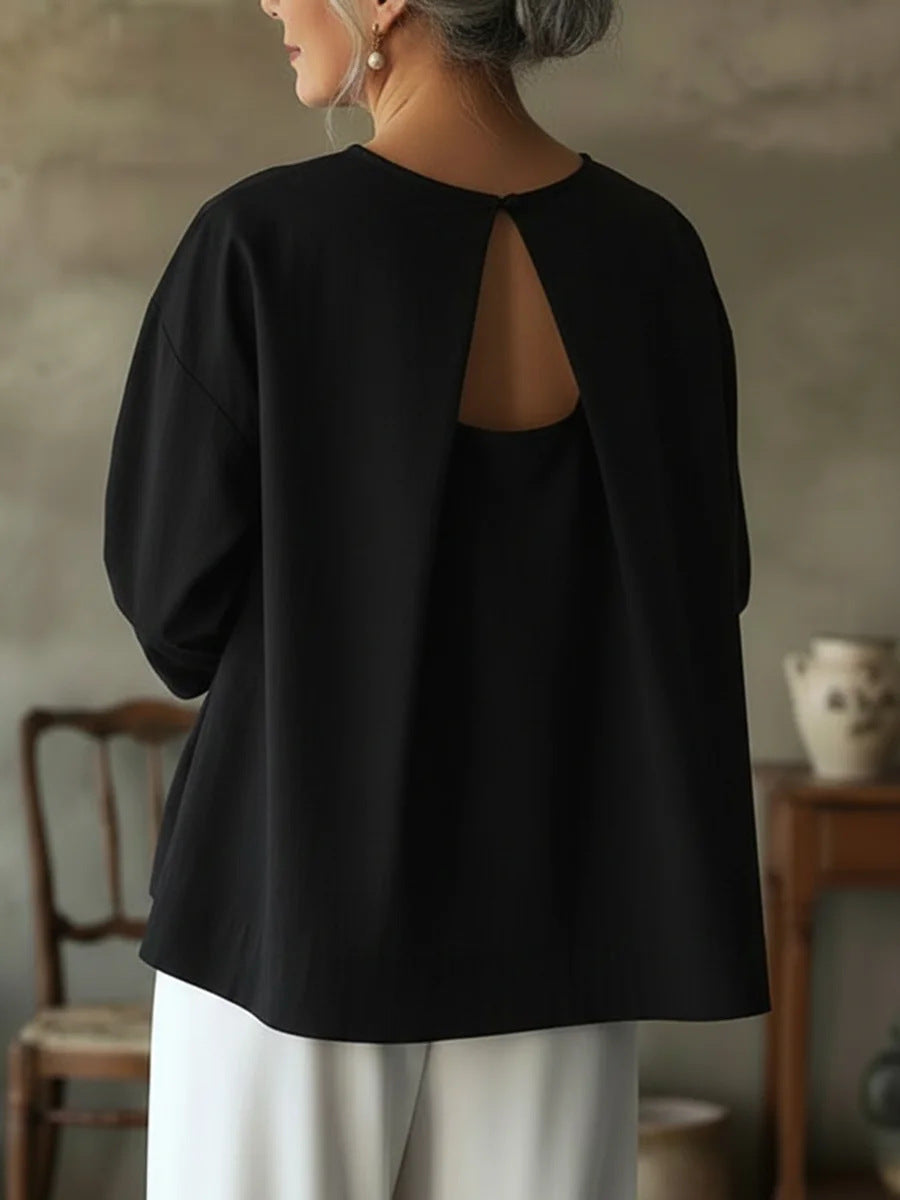 Fashionable And Elegant Short-sleeve Shirt For Spring Summer Backless
