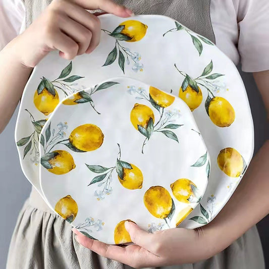 Ins Irregular Lemon Plate Ceramic Dinner