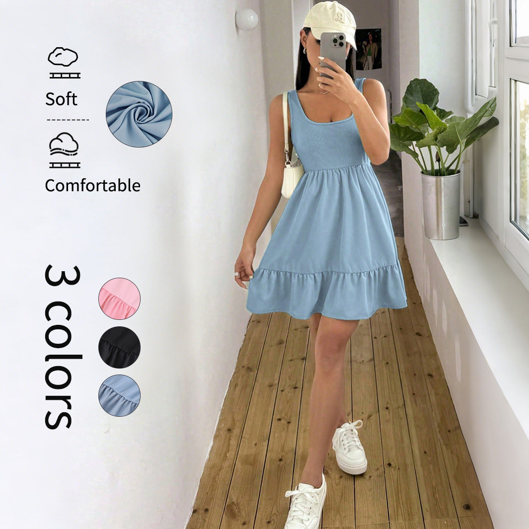 Elegant U-Neck High-Waisted Slimming Athletic Dress