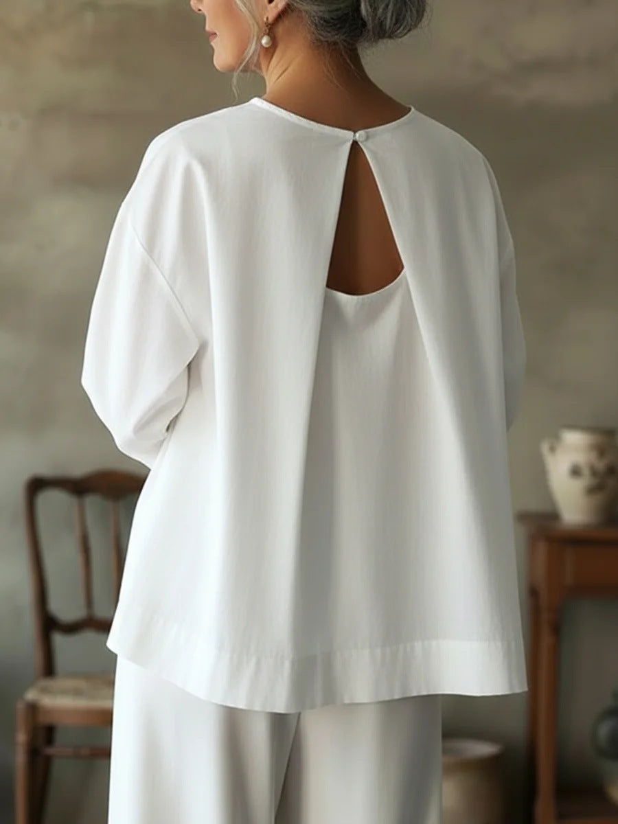 Fashionable And Elegant Short-sleeve Shirt For Spring Summer Backless