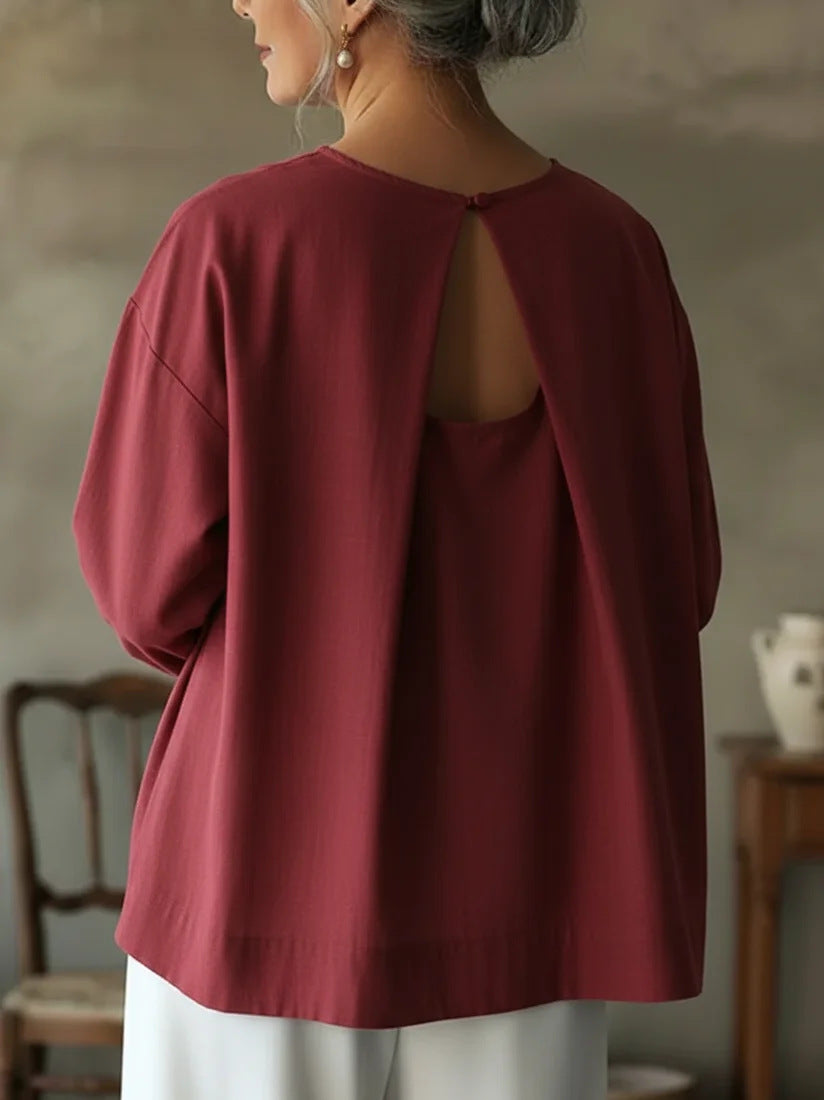 Fashionable And Elegant Short-sleeve Shirt For Spring Summer Backless