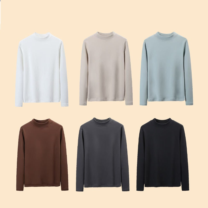 New Style Half-Neck Long-Sleeve Base-Layer Thickened Warm Solid-Color Womens Top