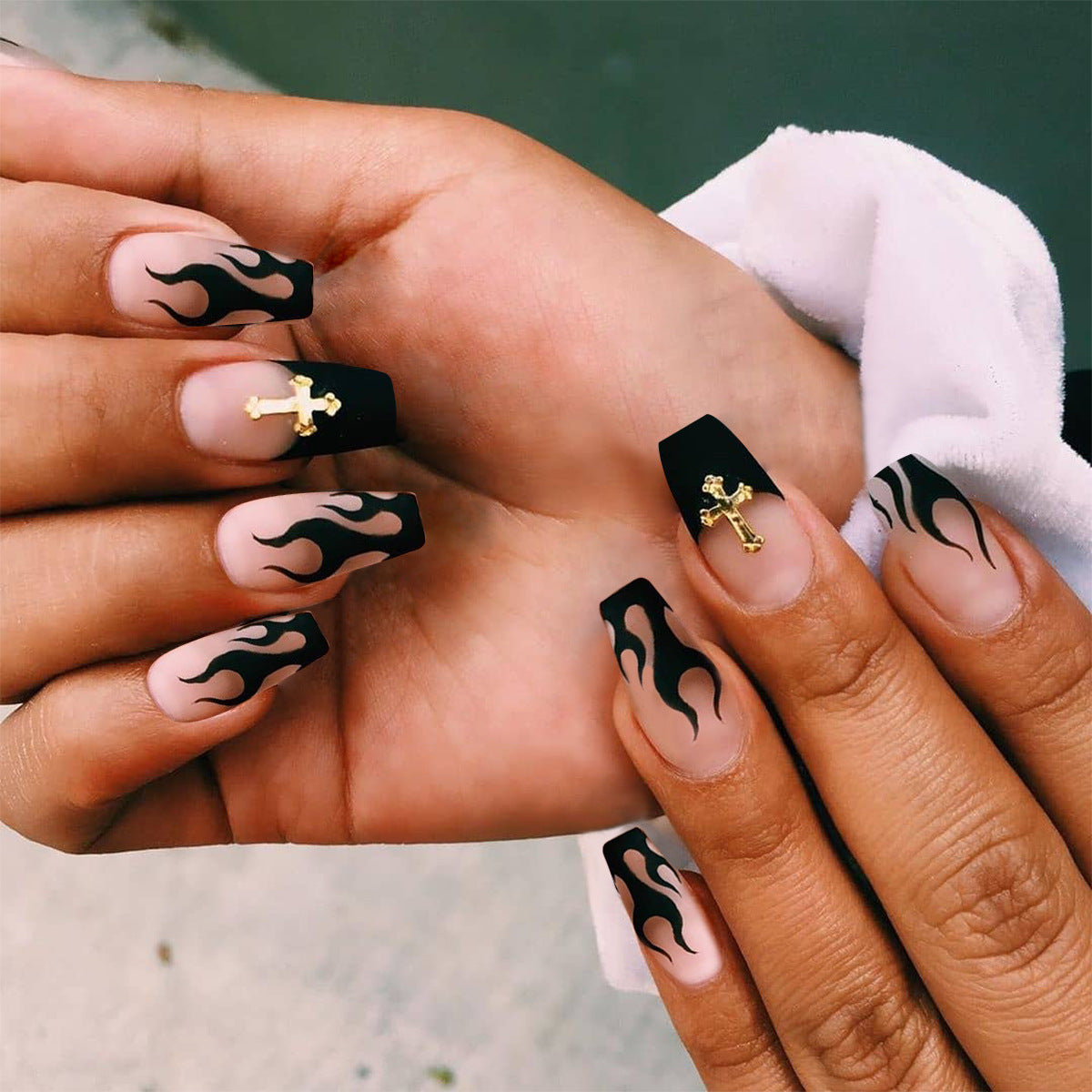 Fashion Simple Double French Wear Nail Art