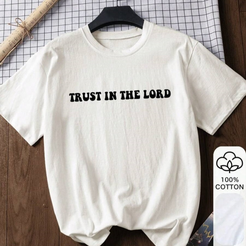 Summer Women's Loose T-Shirt TRUST IN THE LORD