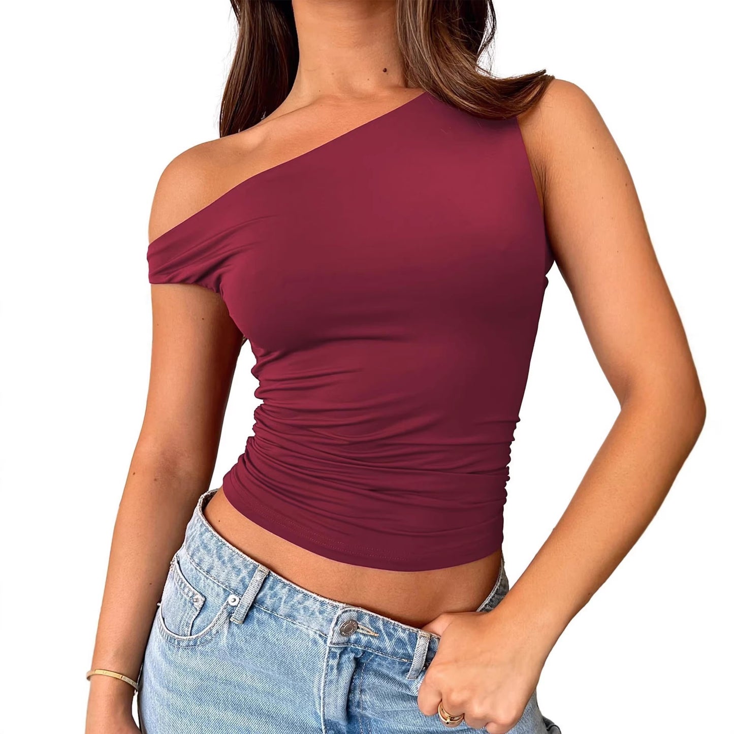 Slimming Off-shoulder Sleeveless Top For Women