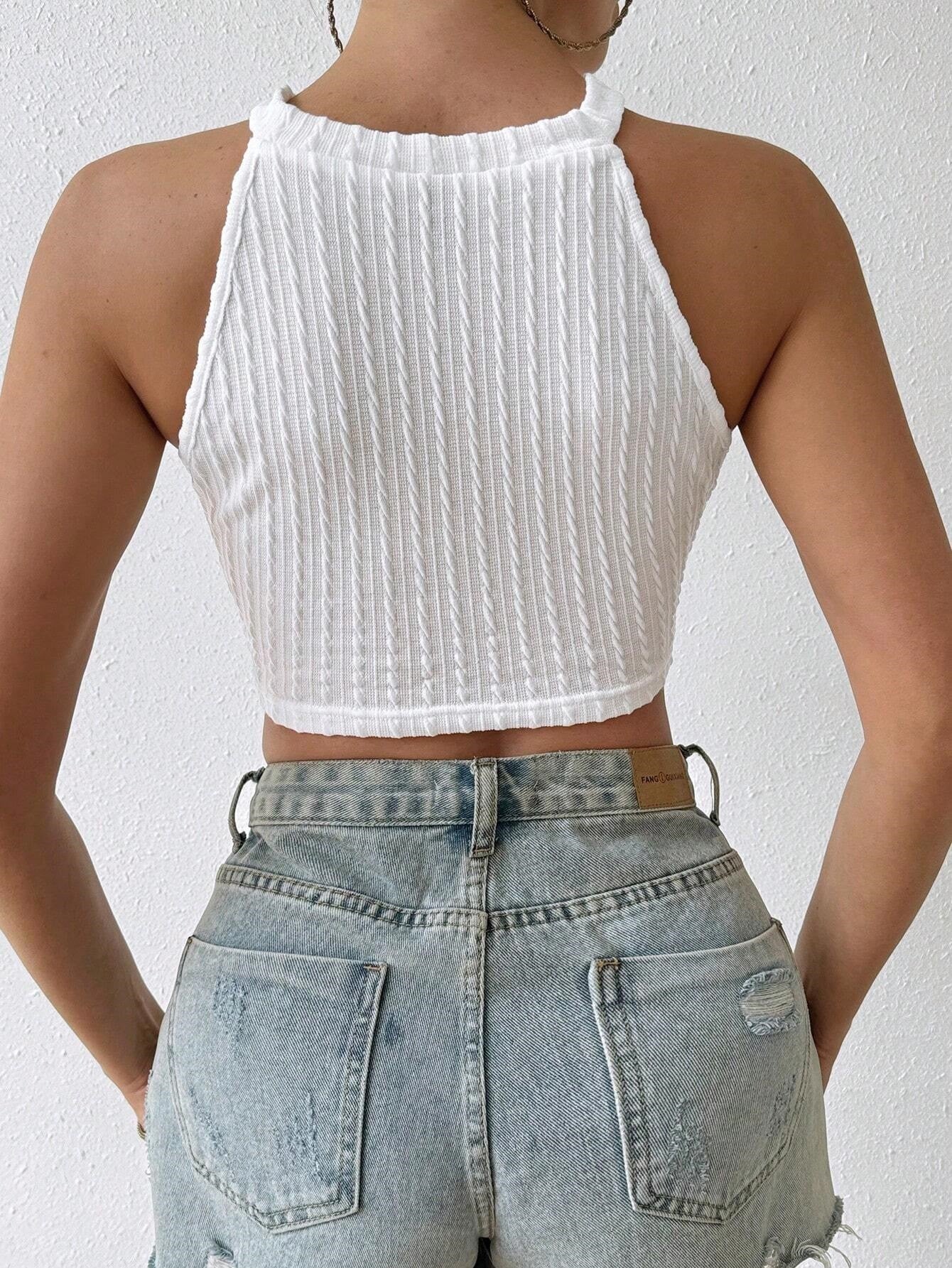 Women's Spring And Summer New Fashion Elegant Tassel Crop Top Slim-Fitting Slimming Navel-Exposing Top